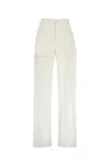 Marine Serre Cotton Trousers With Embroidered Pockets In White