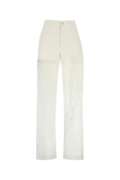 MARINE SERRE WHITE COTTON PANT