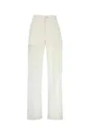Marine Serre Cotton Trousers With Embroidered Pockets In White