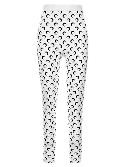 Marine Serre White Crescent Moon Print Leggings