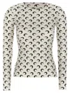 Marine Serre White Crescent Moon Print Top In White