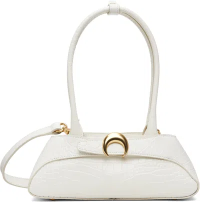 Marine Serre White Croco Embossed Leather Aurora Mini Bag