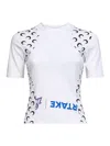 Marine Serre White Jersey Regenerated Graphic Baby-fit T-shirt In White