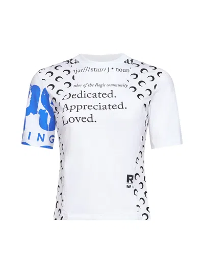 Marine Serre White Jersey Regenerated Graphic Baby-fit T-shirt