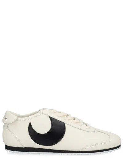 Marine Serre Smooth Leather Sneakers With Crescent Accent In Neutral