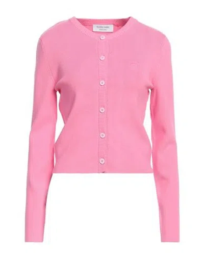Marine Serre White Line Woman Cardigan Pink Size L Viscose, Elastane