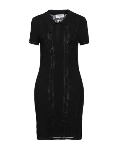 Marine Serre White Line Woman Mini Dress Black Size M Viscose, Polyamide