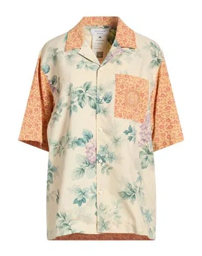 Marine Serre White Line Woman Shirt Beige Size S Cotton In Orange