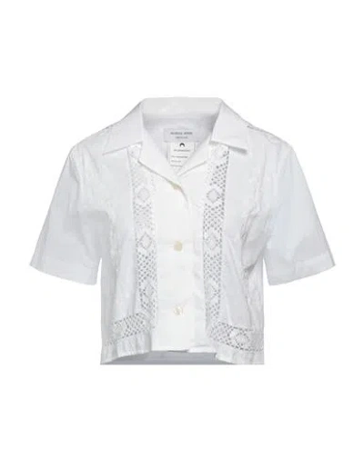 Marine Serre White Line Woman Shirt White Size 4 Cotton