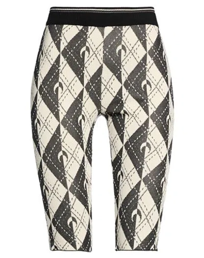 Marine Serre White Line Woman Shorts & Bermuda Shorts Black Size S Viscose, Polyester, Polyamide