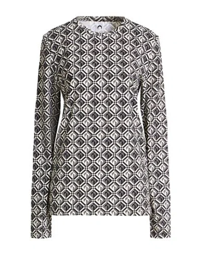 Marine Serre White Line Woman T-shirt Black Size L Recycled Polyamide, Recycled Elastane