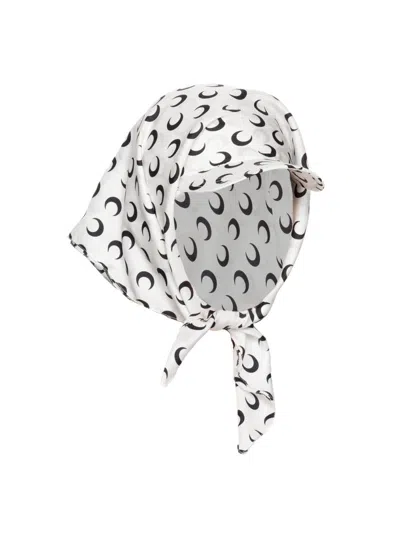 MARINE SERRE WHITE MINIMALIST HAT WITH ROUNDED CROWN AND WIDE BRIM