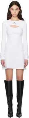 Marine Serre Fitted Mini Cut-out Dress With Crewneck And Flare Silhoutte In White