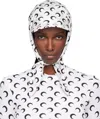 Marine Serre White Moon Silk Veiled Cap In White