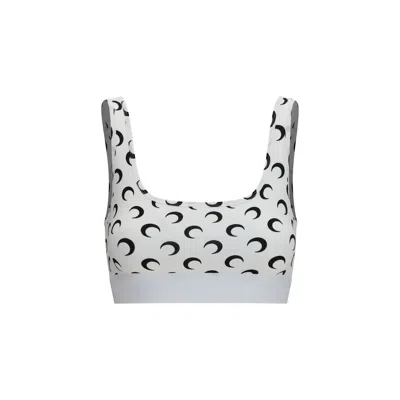 Marine Serre Moon Recycled Jersey Sports Bra In White