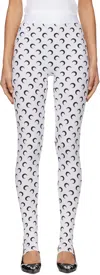Marine Serre White Recycled Moon Jersey Stirrup Leggings In White