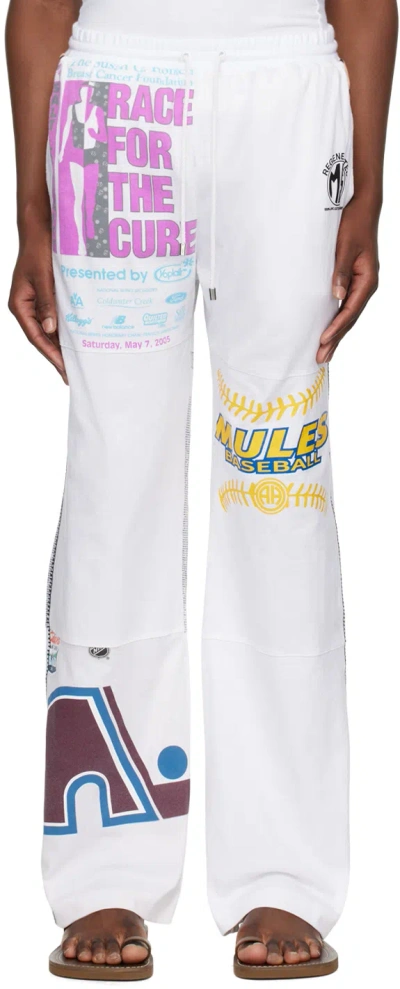 Marine Serre White Regenerated Graphic Sweatpants In Wh10 White