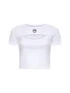 Marine Serre White Ribbed Jersey Moon Logo T-shirt