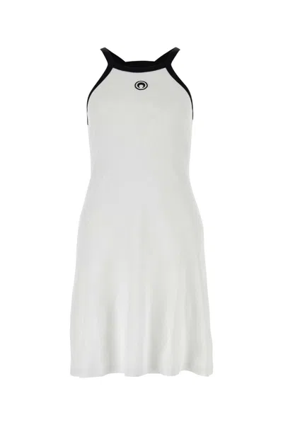Marine Serre White Stretch Cotton Mini Dress
