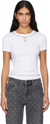 Marine Serre White Trompe L'oeil Jewelry Jersey Baby Fit T-shirt In White