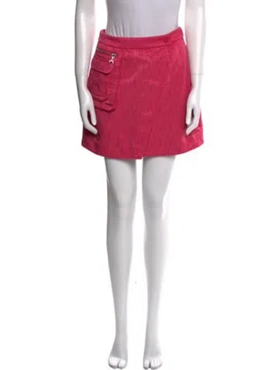 Pre-owned Marine Serre Whiteline Mini Skirt In Pink