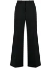 Marine Serre Wide-leg Black Virgin Wool Tailored Pants In Black
