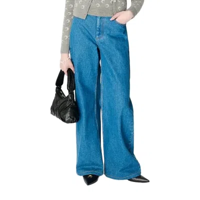 Marine Serre Wide-leg Denim Trousers With High Waist In Blue