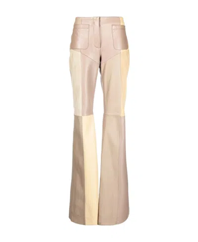 Marine Serre Wide-leg Panelled Trousers In Neutrals