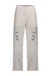 Marine Serre Wide Leg Pant In Regenerated Household Linen