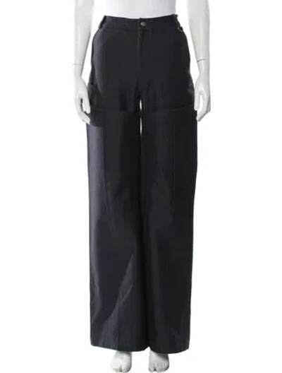 Pre-owned Marine Serre Wide Leg Pants In Blue