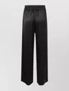 Marine Serre Wide Leg Satin Drawstring Trousers In Black