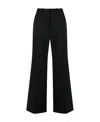 Marine Serre Wide-leg Black Virgin Wool Tailored Pants In Black