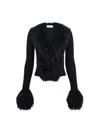 Marine Serre Wild Puffy Knit Cardigan Black