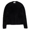 Marine Serre Black Wild Puffy Knit Crewneck Sweater In Nero