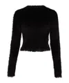 Marine Serre Wild Puffy Knit Fitted Sweater In Black