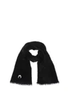 Marine Serre Logo Embroidered Scarf In Black