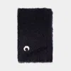 Marine Serre Logo Embroidered Scarf In Black