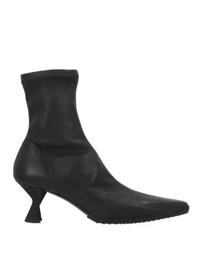 Marine Serre Woman Ankle Boots Black Size 7 Leather, Synthetic Fibers