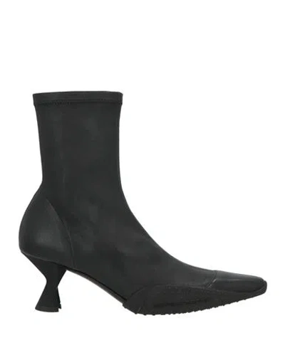 Marine Serre Woman Ankle Boots Black Size 8 Leather, Synthetic Material