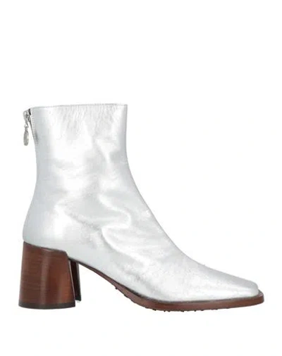 Marine Serre Woman Ankle Boots Silver Size 7 Leather