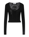 Marine Serre Black Pointelle Knit Cropped Cardigan In Black