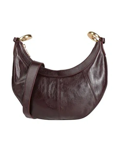 Marine Serre Woman Cross-body Bag Burgundy Size - Calfskin In Red