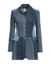 Marine Serre Woman Denim Outerwear Blue Size 6 Cotton, Elastane In Multi