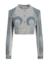 Marine Serre Woman Denim Outerwear Blue Size 8 Cotton, Elastane In Blue