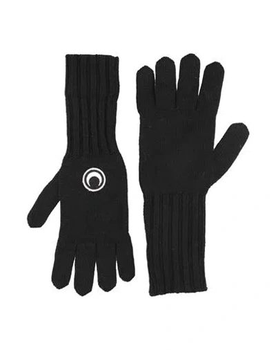 Marine Serre Woman Gloves Black Size S/m Wool