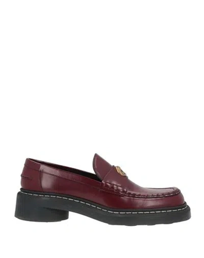 Marine Serre Woman Loafers Garnet Size 8 Leather In Red