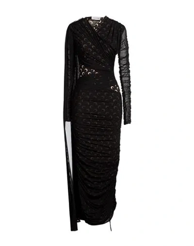 Marine Serre Woman Maxi Dress Black Size 4 Recycled Polyamide, Elastane