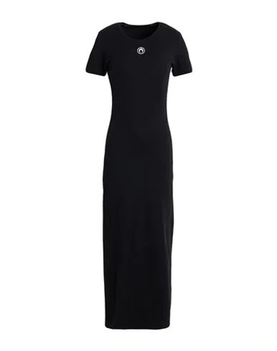 Marine Serre Woman Maxi Dress Black Size L Organic Cotton, Elastane