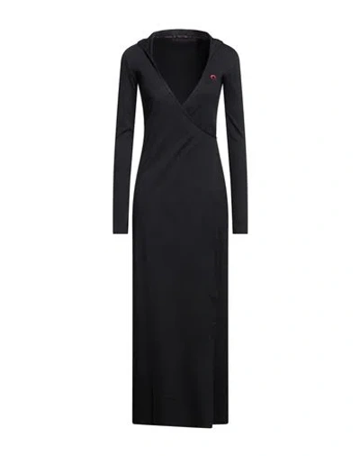 Marine Serre Woman Maxi Dress Black Size L Organic Cotton, Elastane