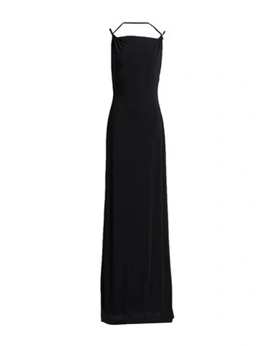 Marine Serre Woman Maxi Dress Black Size L Viscose, Elastane